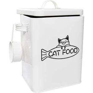 Dog and Cat Food Storage Container, Farmhouse Pet Food Containers with Lid and Dry Food Scoop, Durable Airtight Great Gift for Pet Owners (Medium)