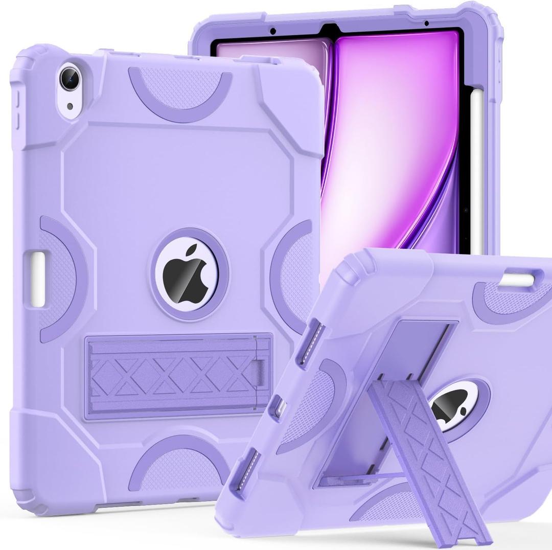 Cantis Case for iPad Air 11-inch (M3) 2025/ (M2) 2024, iPad Air 5th/4th Generation (2022/2020) 10.9 Inch, Heavy Duty Shockproof Rugged Protective for i Pad Air 11'', Purple+Purple
