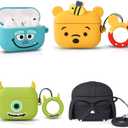 (4Pack) Case for AirPods Pro 3rd Generation 2025 | Cute Cartoon Skin Design | Silicone Cover with Carabiner | Full Protection | Multiple Combinations Wireless Earbuds Case for AirPods Pro 3 (M+W+M+S)