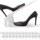 NVGSN Shoe Slots Organizer 12 Pack - Shoe Stackers for a Pair of Shoes, shoe Storage Shoes Space Savers 50%, 4 Levels Adjustable Thickening Double Layer shoes Holders shoe Organizer for Closet, White