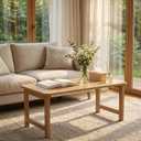 Japanese Folding Coffee Table, Low Floor Desk (32 x 16 x 16", Natural wood), 31.5" x 15.7" x 15.7"