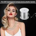 BBTO Clear Elastic Strap Lightweight Elastic Clear Bra Strap for Cloth Sewing Project (33 Yards x 0.06 Inch)