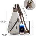 KL928 Canvas Sling Bag - Small Crossbody Backpack Shoulder Casual Daypack Rucksack for Men Women(Large Version,Leaden)