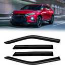 Rain Guards for 2019-2026 Chevy Blazer, Out-Channel Window Visor Shields Vent Deflector Shade Wind Dark Smoke 2020 22021 2022 2023 2024 2025 19 20 21 22 23 24 25 26, Tape-On Outside-Mount, 4PCS