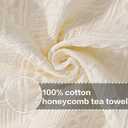 PY HOME & SPORTS Dish Towels Set, 100% Cotton Boho Kitchen Towels 4 Pieces, Super Absorbent Kitchen Hand Dish Cloths for Drying and Cleaning 13 x 29 Inches Beige