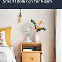 CARONSORT Small Desk Fan, Table Oscillating Fans for Bedroom, Rechargeable Battery Operated 6-inch Mini Fan, 4 Speeds, Quiet Fan with Night Light for Home/Dorm Room/Bedroom/Office