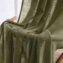 MIULEE Light Olive Green Linen Curtains 84 Inch Length 2 Panels for Bedroom Living Room, Soft Linen Textured Natural Window Drapes Semi Sheer Light Filtering Back Tab Rod Pocket Burlap Look Decor