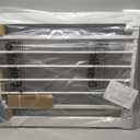 BABELIO Baby Gate for Doorways and Stairs, 26-31" Pet Gate with Wide Walk Thru Door and Lock Indicator, No Drill Pressure Mounted Safety Gate with Double Lock and Self-Closing, White