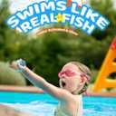 Rechargeable Swimming Fish Toy, Light up Bath Toys with Temp-Color Eyes for Baby Bath, Alive Pool Diving Toys for Kids Ages 4-8, Toddler Bathtub, Water Table