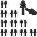 10 Pairs Noise Cancelling Ear Plugs, Premium Soft Silicone, Reusable, Waterproof, Hypoallergenic, Earplugs for Swimming, Airplanes, Concerts, Shooting, Travelling, Sleeping & Snoring (Black)