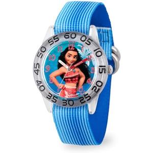 Disney Moana Kids' Plastic Time Teacher Analog Quartz Nylon Strap Watch