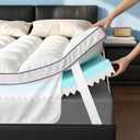 Queen Mattress Topper, 4.5 Inch Memory Foam Mattress Topper for Back Pain & Pressure Relief - 2.5" Cooling Memory Foam Soft and Supportive + 2" Pillow Top Mattress Pad Cover, with 8-21" Deep Pocket