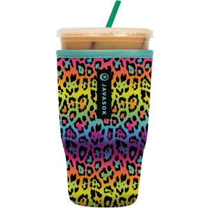 Sok It JavaSok Iced Coffee & Cold Soda Insulated Neoprene Cup Sleeve (Rainbow Leopard, Large: 30-32oz) Sok It JavaSok Iced Coffee & Cold Soda Insulated Neoprene Cup Sleeve (Rainbow Leopard, Large: 30-32oz)
