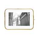 Isaac Jacobs 5x7 Vintage Style, Round-Edged Brass & Glass Metal Floating Picture Frame with Locket Closure (Horizontal), Made for Tabletop Display (7x5 Horizontal, Antique Gold)