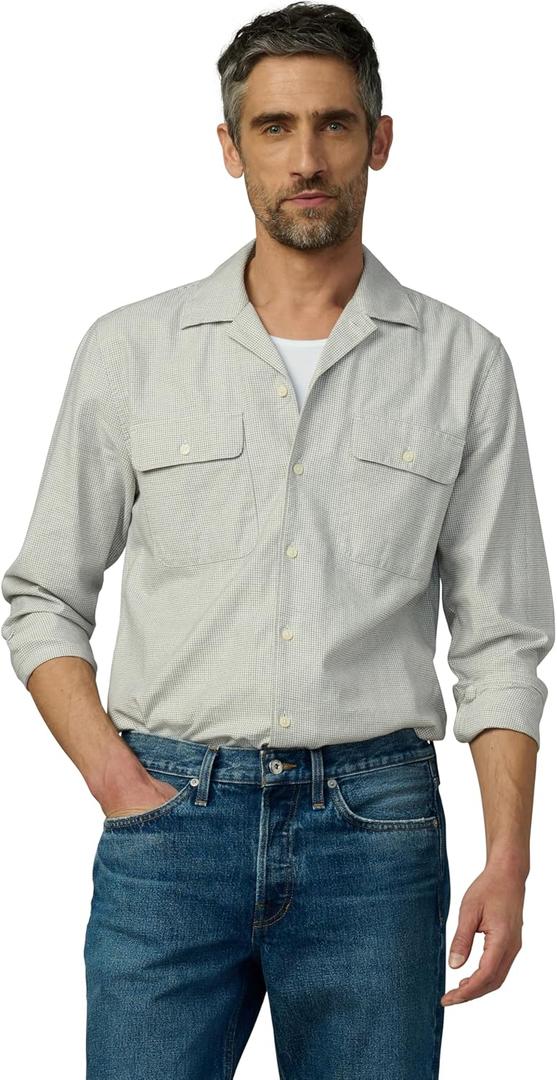 Joe's Men's Long Sleeve Camp Writer's Shirt (XX-Large, Navy Check)