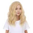 Kids Blonde Wig Child Short Curly Wavy Wig Girls Golden Blonde Wigs Side Part Blond Bob Wigs