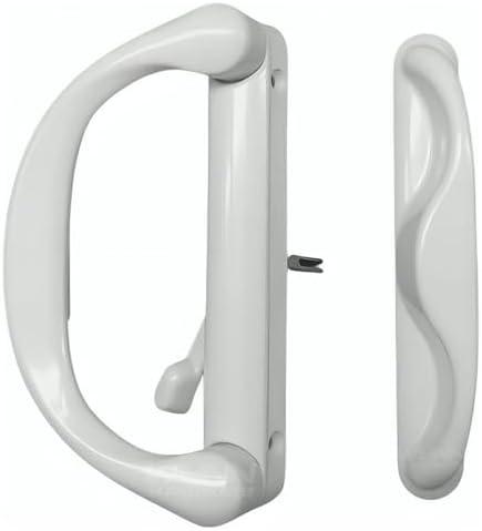 Wynn Hardware 6-5/8" Involute Sliding Patio Door Handle Set for Patio Glass Door Repair | Sliding Door Pull Handle Replacement Set Fits 4-15/16" Hole Spacing - White