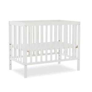 Dream On Me Edgewood 4-in-1 Convertible Mini Baby Crib in White GreenGuard Gold & BSA, Non-Toxic, Compact 402533 Design, Converts to Mini Daybed & Twin Bed (Rails to Buy) 1 Mattress Pad