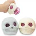 Skull Squeeze Toy for Halloween Squishy Fidget Toys, Skull Squeeze Balls for Adults Horror, 2 Pack Skull Decoration Fun Skeleton Pump Brain for Halloween Novelty Gifts