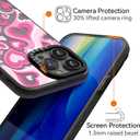 Compatible for iPhone 15 Pro Max Case Cute Aesthetic - Durable Fashion Funny Phone Case - Girly Love Heart Pattern Print Cover Design for Woman Girl 6.7 inches Black