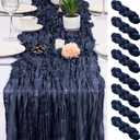 8 Pack Navy Blue Cheesecloth Table Runner 17x108 inch Boho Gauze Cheese Cloth Table Runners for Wedding Party Baby Bridal Shower Home Decor