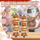 Grill Baskets for Outdoor Grill- 2 PCS, Rolling Grilling Basket, Stainless Steel BBQ Grill Mesh Grilling Accessories for Fish, Shrimp, Meat, Veggies, Fries, Grilling Gift for Men Dad Husband