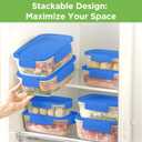 10-Pack Food Storage Containers with Airtight Leakproof Lids, BPA-Free Meal Prep Containers for Microwave/Dishwasher/Freezer, Blue, 47.3oz Each