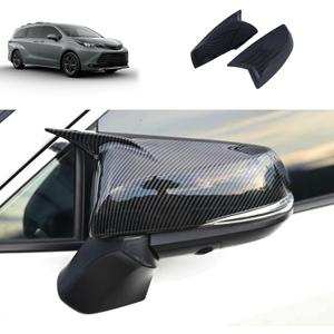 Side View Mirror Cover Compatible With Toyota Sienna 2021 2022 2023 2024 Rearview Mirrors Trim Exterior Car Accessories ABS 2PCS(Carbon Fiber Style)