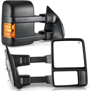 YITAMOTOR Towing Mirrors compatible for 1999-2007 Ford F250 F350 F450 F550 Super Duty Tow Mirror Power Heated with Turn Signal Light 1999 2000 2001 2002 2003 2004 2005 2006 2007
