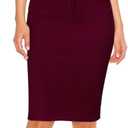 Hybrid & Company Women's Super Comfy Ultra Stretch Skirt Knee Length with Pockets (10)