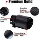 Carbon Fiber Exhaust Tip 2.5" Inlet to 4"Outlet, Universal Tailpipe 2.5 Inch Exhaust Muffler Tip (Matte)