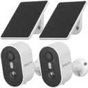 ARCCTV Security Camera Wireless Outdoor, 4MP Recharge Battery Powered WiFi Camera with Solar Panel, Motion Detection, Color Night Vision, 2-Way-Audio, 2.4G/5G Dual Band WiFi (2 Pack)