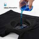 3 x Men's Incontinence Underwear, 150ml Leak Proof Washable Reusable Cotton Boxer Brief, Heavy Flow Bladder Leak 3 Pack (Small)