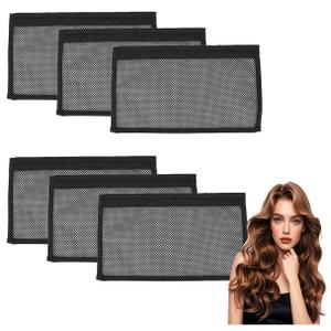 Lock Curly Hair Stretcher Net Prevent Shrinkage No Heat Styling Net Length Hair Stretcher Looser Curl Wave Ringlets Tools Black 13In 4Pcs