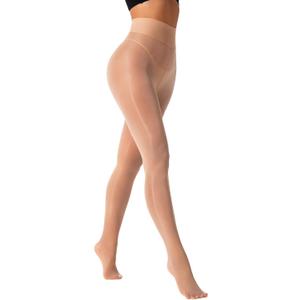 VEBZIN Tights for Women Black Sheer Tights High Waisted Stockings Pantyhose (Small, Nude)