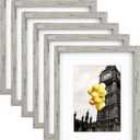 8x10 Picture Frame Set for Wall Collage - 6 pcs Rustic Gray Farmhouse Photo Frames for Hanging Wall or Tabletop Decor