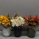 Mason Jar Centerpiece Rustic Autumn Floral Centerpiece for Table Farmhouse Decor Fall Artificial Hydrangea Flowers Thanksgiving Tiered Tray Decoration for Kitchen, Dining Room, Home Decor-Set of 3