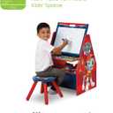 Delta Children Deluxe Kids Art Table | Easel, Desk, Stool, Toy Organizer, Nick Jr. PAW Patrol, 3 Piece Set