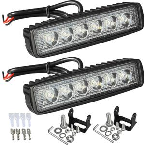 Partsam 6" LED Light Bar White 36W 6500K Super Bright Spot Work Pods Single Row Off Road Driving Fog Boat Light Waterproof SUV ATV 4WD Car Truck Golf Cart 12V 24V IP67 (2pcs) Partsam 6" LED Light Bar White 36W 6500K Super Bright Spot Work Pods Single Row Off Road Driving Fog Boat Light Waterproof SUV ATV 4WD Car Truck Golf Cart 12V 24V IP67 (2pcs)
