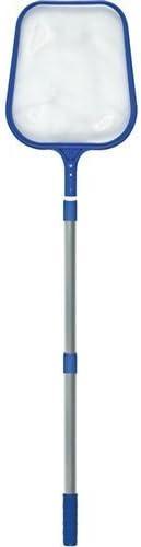 3 x FibroPool Leaf Skimmer Net with 3 Foot Telescoping Pole  Adjustable 18" to 48" Aluminum Handle, Durable Fibromesh for Pools, Hot Tubs, and Small Ponds, 18" x 12" Leaf Rake