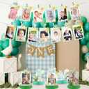 One Silly Goose 1st Birthday Party Decorations, Little Green Goose 12 Monthly Milestone Photo Banner Baby First Year Down Theme Photo Table Centerpiece for Baby Silly Goose First Theme Party