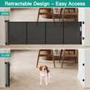 24 Inch Tall x 75 Inch Extra Wide Retractable Dog Gate for The House, Short Dog Gate to Step Over, Reinforced Mesh Puppy Gate for Doorways, Step Over Pet Gate for Stairs, Indoor/Outdoor, Black