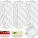 60 Pcs Melamine Dipping Bowls Bulk, 3 Oz White Mini Soy Sauce Dish Thickened Condiment Dipping Cups for Restaurant, Kitchen, Party, Catering, Camping, BBQ