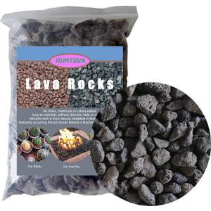 Medium Lava Rock 5LBS, 1' - 2' Natural Volcanic Stones Use in Fireplace, Fire Pit or Bowl Rocks for Indoor Outdoor Natural Gas Propane Fires and Decorative Landscaping-Black
