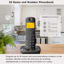 D1007TAM DECT Cordless Phone with Answering Machine, Caller id/Call Waiting, Backlit Display, Big Button Keypad, Single Handset Expandable to 5 handsets