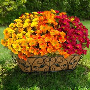 12 Bundles Artificial Daisies Flowers Outdoor Fake Plants Fake Foliage Greenery Faux Plants for Graves Hanging Outside Planter Window Box Wedding Decoration
