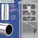 Flag Pole for Outside House 10 Gauge 120 MPH, Heavy Duty Flag Pole Kit Light Solar Powered, Flagpole Kit 3mm Thick for Outside House In Ground Use, 25FT Silver with One 3x5 FT Flag