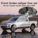 Set of 2 Front Brake Caliper Line Set Fit for Toyota Tundra 2007-2014 4WD,Front Brake Caliper Line Hose Kits,Front Hydraulic Brake Hose Assembly