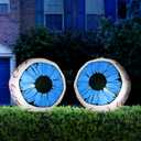 Joiedomi 3Ft Halloween Inflatable Large Set of Eyes, Light Up Eyeball with Build-in LEDs, Blow Up Inflatable for Halloween Party Indoor, Outdoor, Yard, Garden, Lawn Decorations for Yard (Blue)