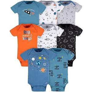 Gerber Baby Boys' 8-Pack Short Sleeve Onesies Bodysuits, 
6-9 Months